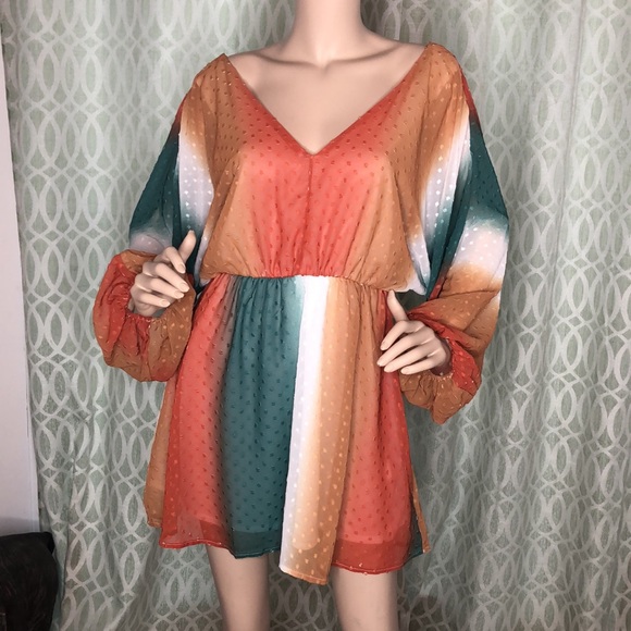 Multi color Striped Dress - Picture 6 of 8